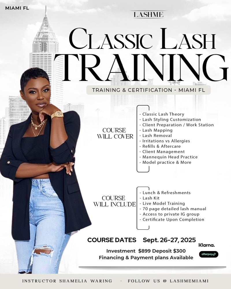 PAY DEPOSIT Sept 26-27  Beginner Lash training